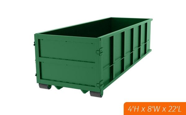 we offer flexible rental periods for our 20 yard dumpsters, ranging from a few days to several weeks depending on your needs